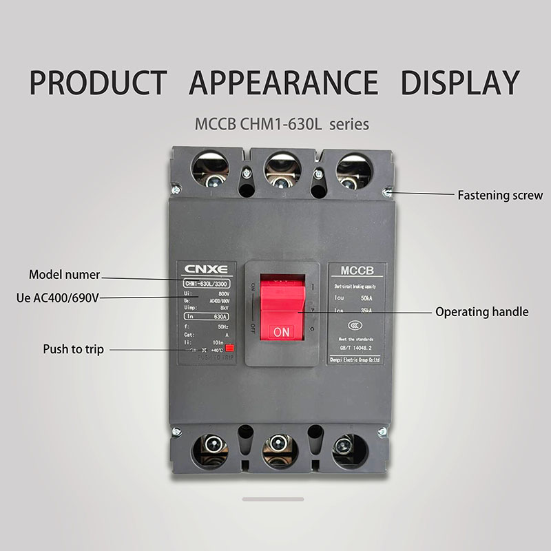 Qualité garantie MCCB certifié CE, disjoncteur à boîtier moulé 630A 3P